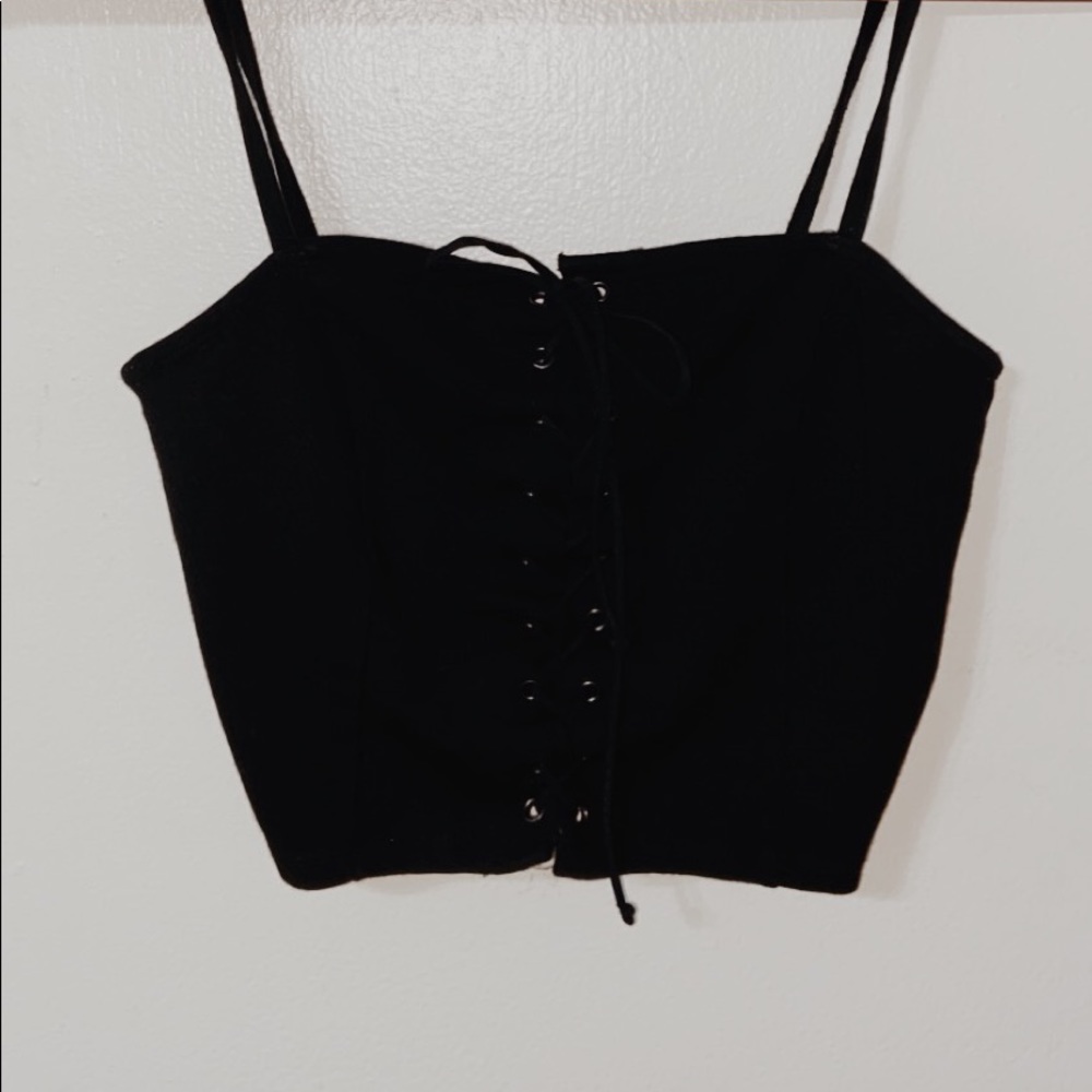 Adjustable string crop top